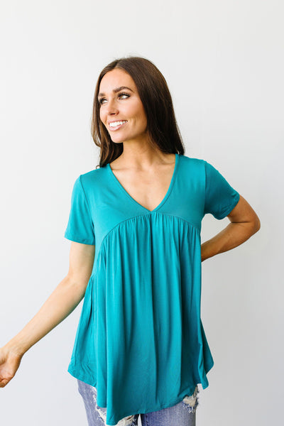 Bamboo Knit Top In Teal