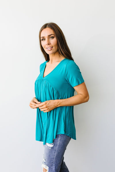 Bamboo Knit Top In Teal