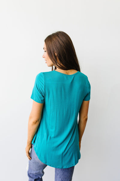 Bamboo Knit Top In Teal