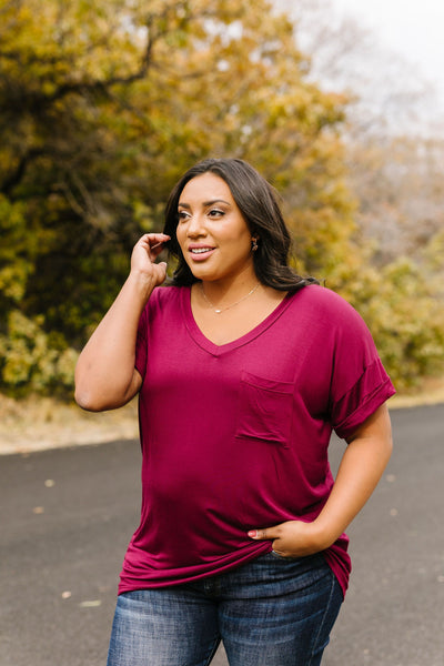 Basically Perfect V-Neck In Burgundy