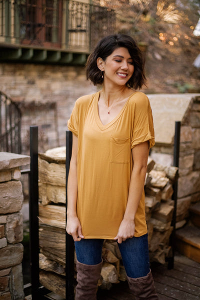 Basically Perfect V-Neck In Golden Bronze