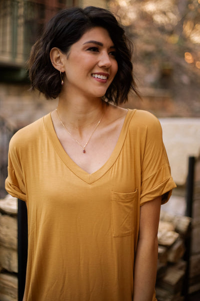 Basically Perfect V-Neck In Golden Bronze