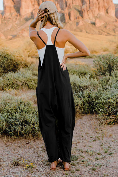 V-Neck Sleeveless Jumpsuit with Pocket - 5 color options