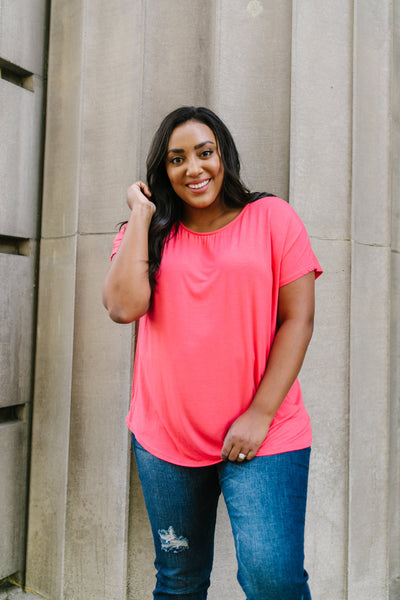 Behind My Back Tee In Coral