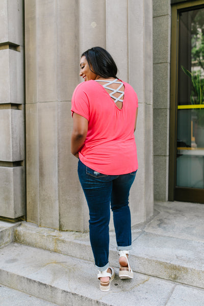 Behind My Back Tee In Coral