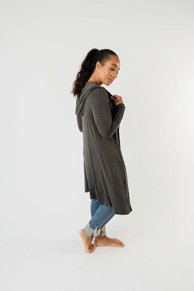 Between Seasons Cardigan In Charcoal