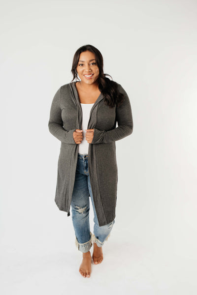 Between Seasons Cardigan In Charcoal