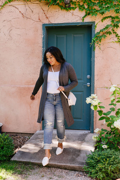 Between Seasons Cardigan In Charcoal