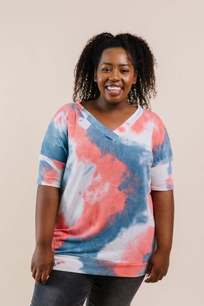 Beyond Blue Tie Dye V-Neck