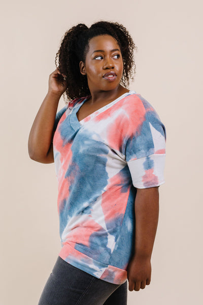 Beyond Blue Tie Dye V-Neck