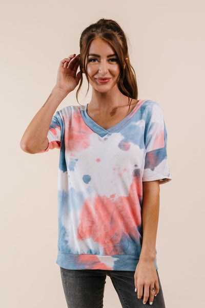 Beyond Blue Tie Dye V-Neck