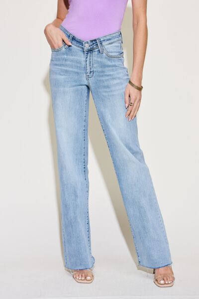 Judy Blue Vivica V Front Waistband Straight Jeans