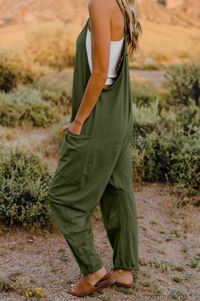 V-Neck Sleeveless Jumpsuit with Pocket - 5 color options