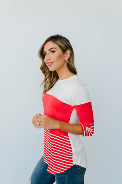 Block Talk Top In Red