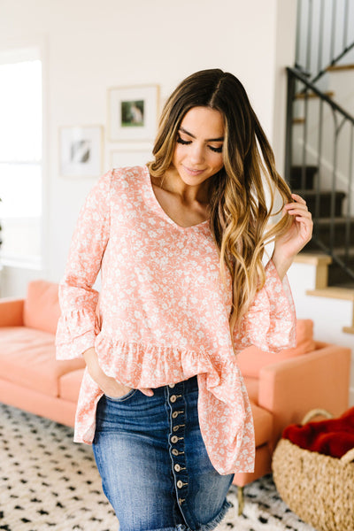 Blushing Rose Ruffled Top