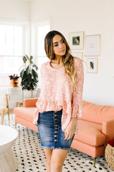 Blushing Rose Ruffled Top