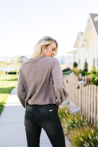 Bubble Sleeve Off The Shoulder Top