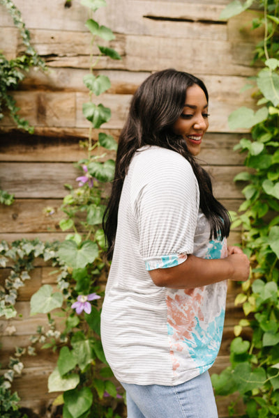 Bursts Of Tie Dye Raglan Top