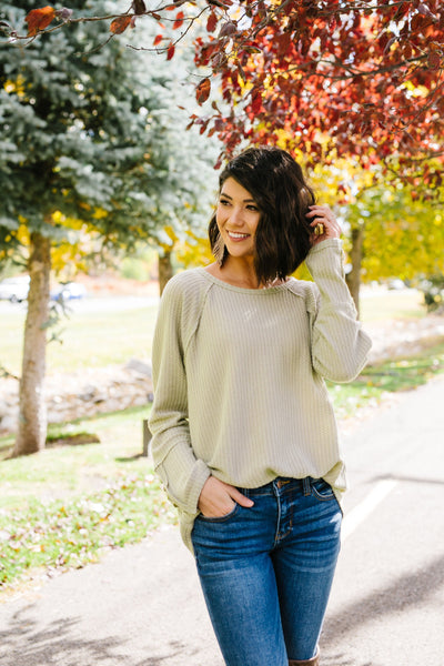 Buttons Of Gold Waffle Knit Top