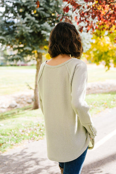 Buttons Of Gold Waffle Knit Top