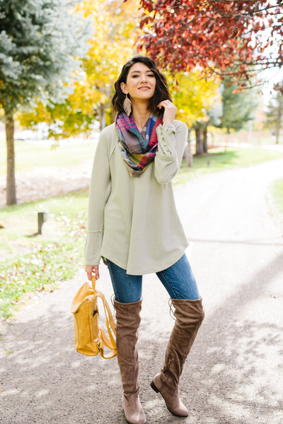 Buttons Of Gold Waffle Knit Top