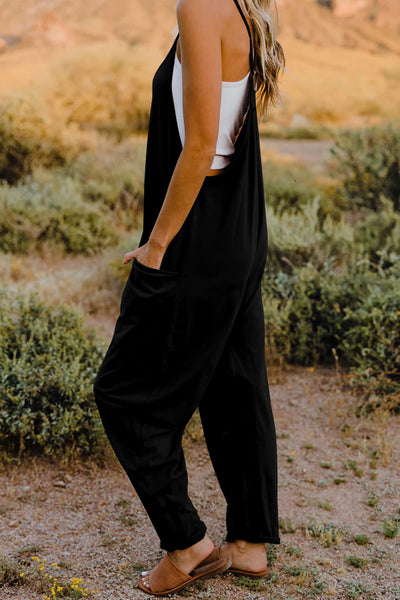 V-Neck Sleeveless Jumpsuit with Pocket - 5 color options
