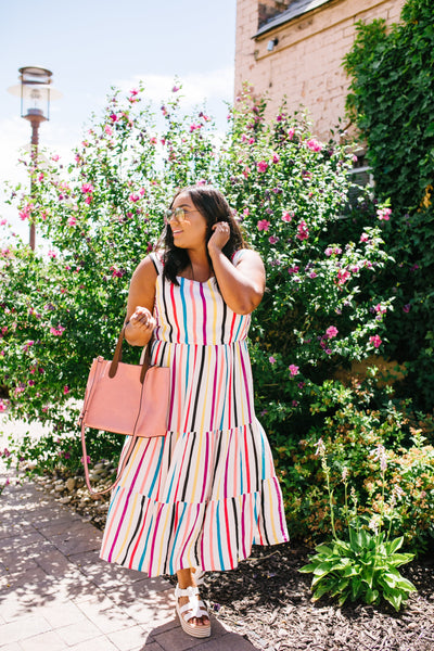 Carnival Striped Midi Dress