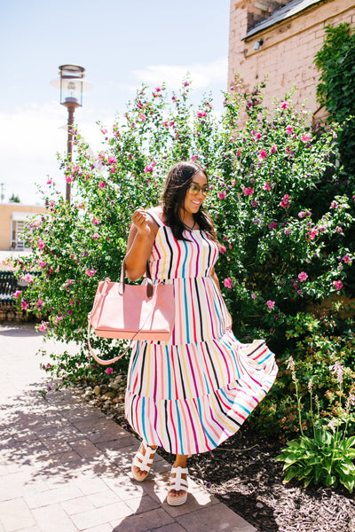 Carnival Striped Midi Dress