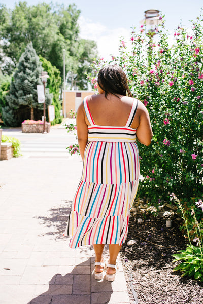 Carnival Striped Midi Dress