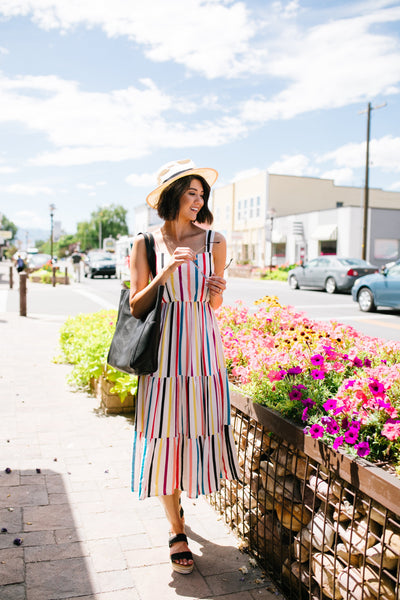 Carnival Striped Midi Dress