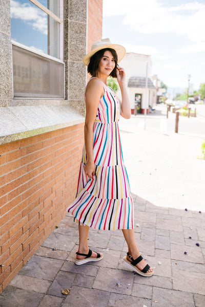 Carnival Striped Midi Dress