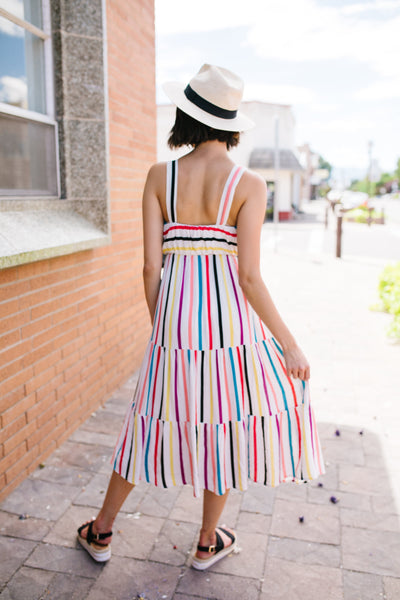 Carnival Striped Midi Dress