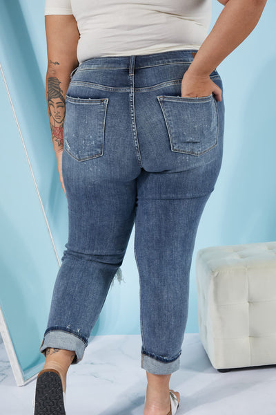 Judy Blue Bleach Splash Boyfriend Jeans
