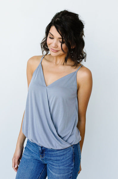 Charlize Surplice Tank In Flint