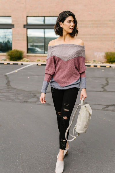 Cheyenne Chevron Color Block Top