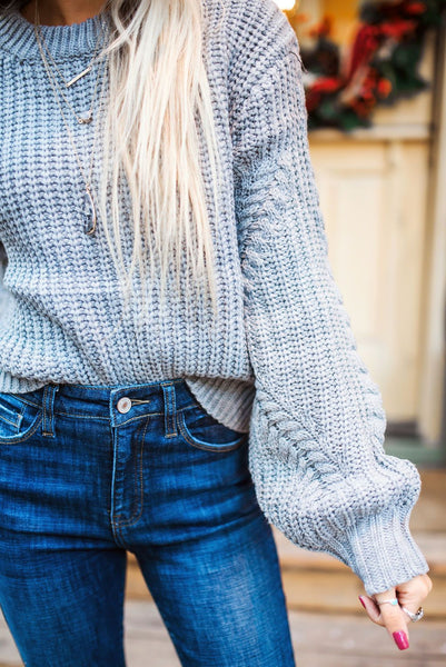 Chunky + Cropped Gray Sweater