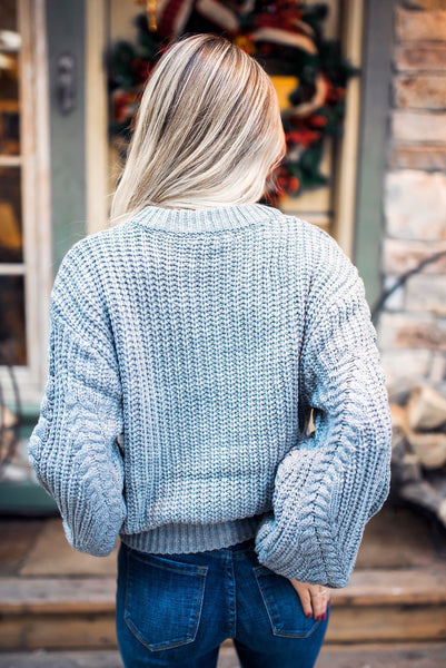 Chunky + Cropped Gray Sweater