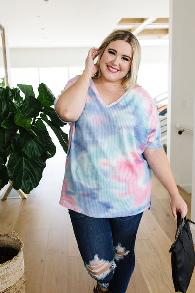 Clouds Of Blue & Pink Tie Dye Top