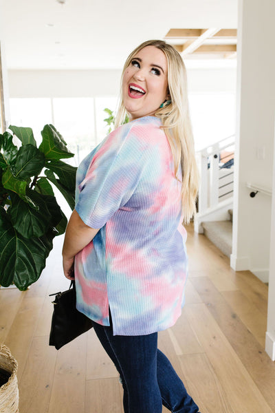 Clouds Of Blue & Pink Tie Dye Top