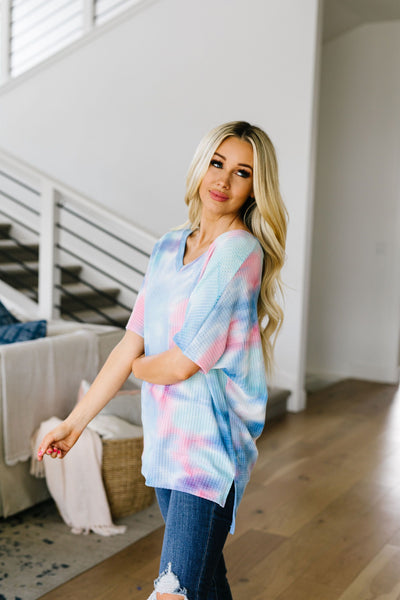 Clouds Of Blue & Pink Tie Dye Top