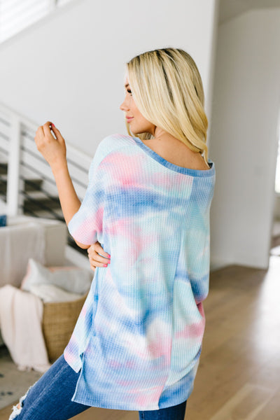 Clouds Of Blue & Pink Tie Dye Top