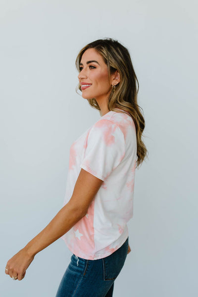 Cloudy With A Chance Of Stars V-Neck In Blush