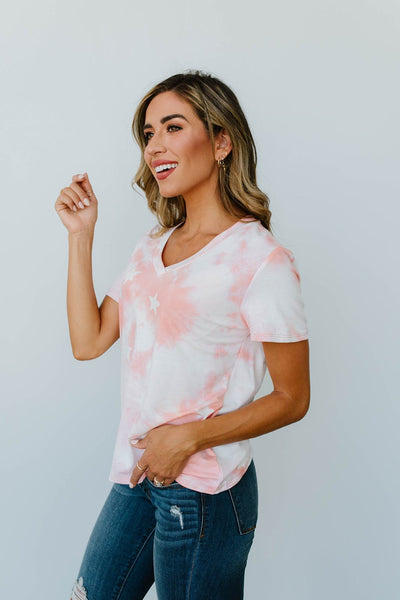 Cloudy With A Chance Of Stars V-Neck In Blush