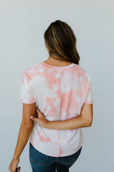 Cloudy With A Chance Of Stars V-Neck In Blush