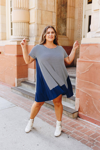 Coastal Stripe A-Line Dress