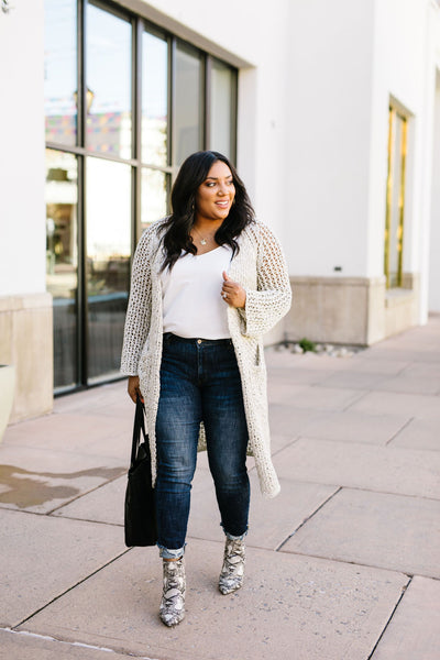 Coffee Shop Two-Tone Cardigan In Light Olive