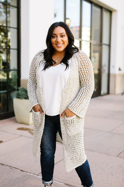 Coffee Shop Two-Tone Cardigan In Light Olive