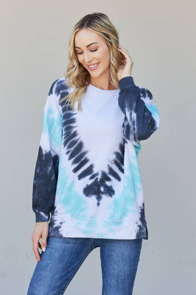Tie-Dye Side Slit Sweatshirt