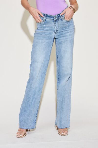 Judy Blue Vivica V Front Waistband Straight Jeans