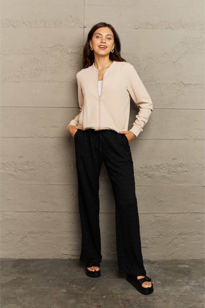 Ninexis Plaid Round Neck Long Sleeve Jacket - 4 color options!